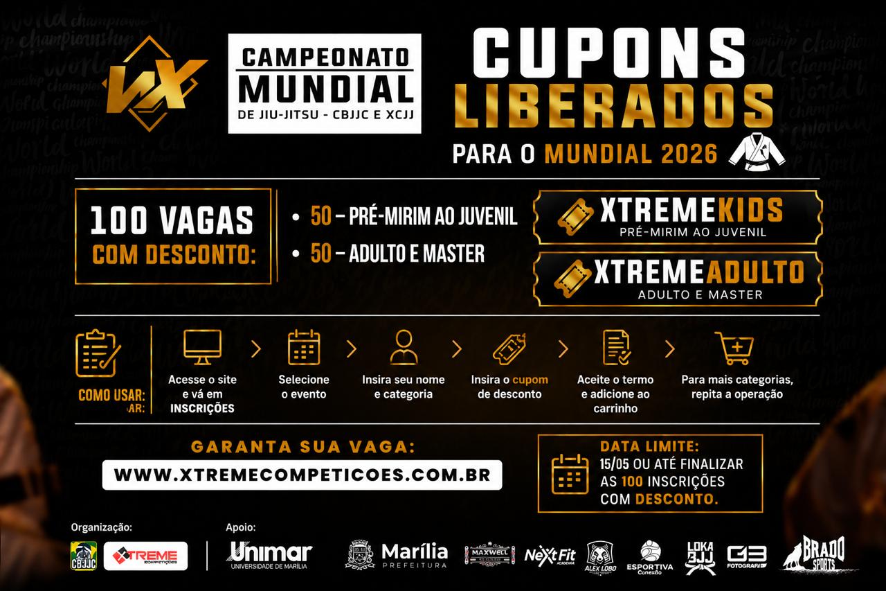 CUPONS LIBERADOS — 15% OFF NO MUNDIAL 2026