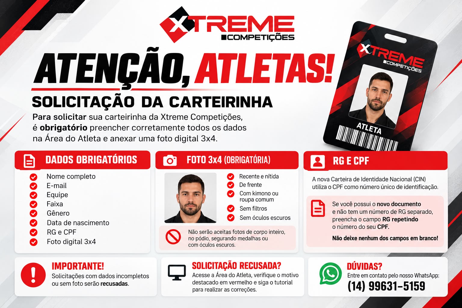 🚨 ATENÇÃO, ATLETAS!